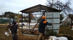 Баня 2х2 своими руками часть 3 крыша и стены