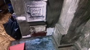 Замазываю печку от трещин