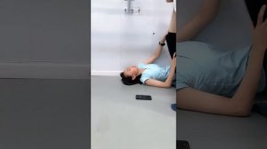 Dance students flexibility compulsory training. The girl cried out in pain.    dfc