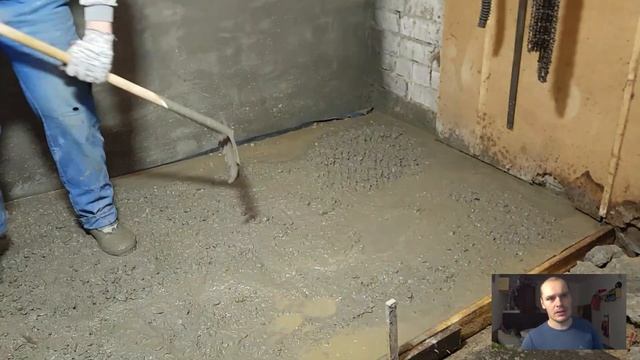 Заливка пола в гараже, ручная затирка бетона. 16к20 смотреть онлайн