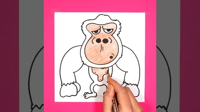 ? Gorilla Drawing How To Draw A Cool Gorilla Easy Tutorial Step By Step DIY смотреть онлайн