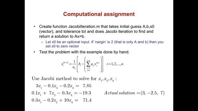 PGE 310 Lecture 6 Jacobi method implementation смотреть онлайн