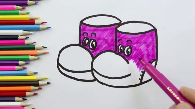 Раскраска для детей Тёплые ВАЛЕНКИ|Мультик раскраска|Обучение цветов|Как нарисовать и разукрасить!! смотреть онлайн