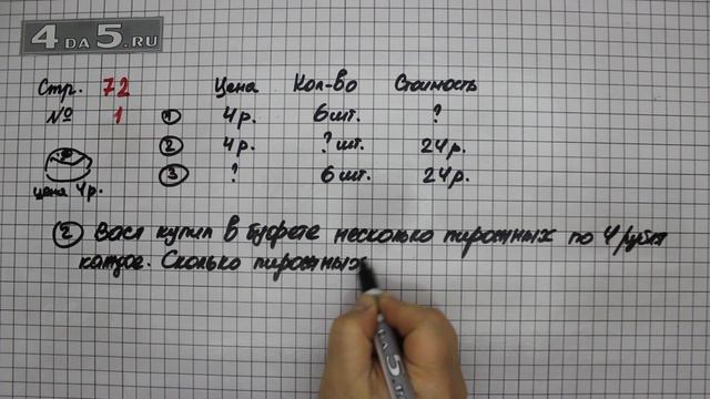 Страница 72 Задание 1 (Вариант 2) – Математика 3 класс Моро – Учебник Часть 1 смотреть онлайн