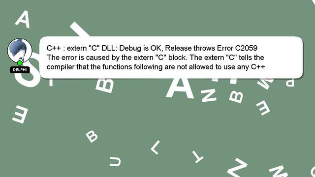C++ : extern "C" DLL: Debug is OK, Release throws Error C2059 смотреть онлайн