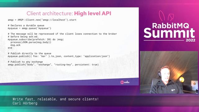 Write fast, reliable, and secure clients! | Carl Hörberg | RabbitMQ Summit 2022 смотреть онлайн