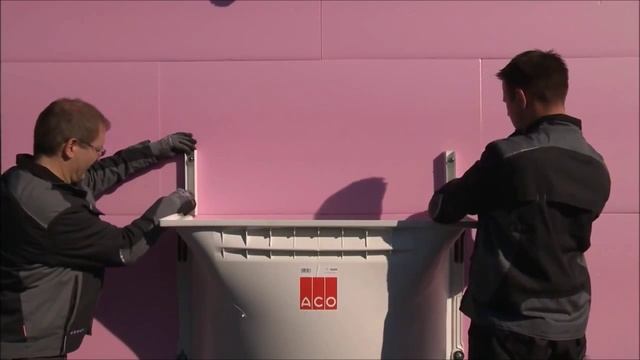 Установка световых приямков ACO Markant с установкой решетки для подвального помещения