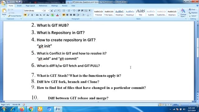 GIT Interview Questions and answers for Experienced смотреть онлайн