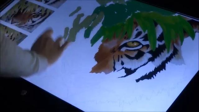 Развитие детей - рисуем тигра с интерактивным столом смотреть онлайн