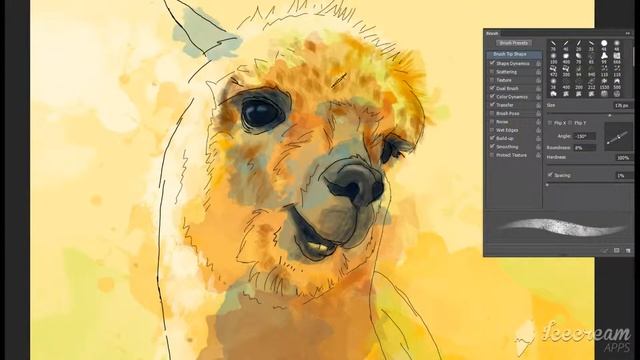 Alpaca Digital Portrait Speed Painting in Photoshop смотреть онлайн