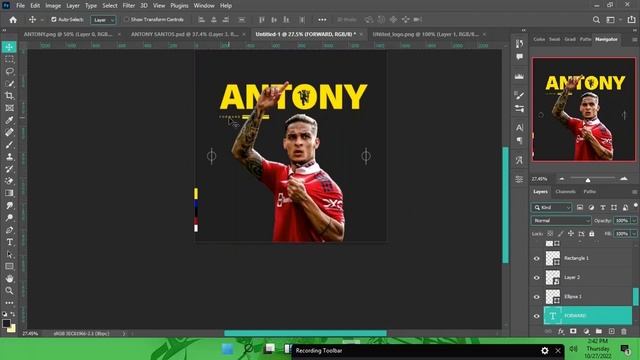 Create a Sports Flyer In Photoshop(Antony Santos Man Utd Transfer Art) смотреть онлайн