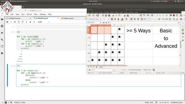 Python Pattern Program - Print Star * in Right Triangle Shape | Star Pattern | Python Star Pattern смотреть онлайн