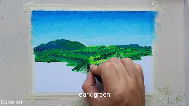How to Draw Philippine's Taal Volcano with Oil Pastels for Beginners Step by Step смотреть онлайн