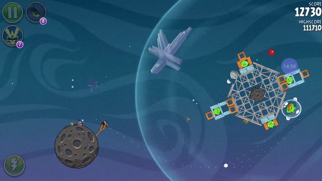 "Angry Birds Space HD(2.2.14)" dodatkowy odc.3 - pozostałe poziomy "Fry me to the moon" - 3 gwiazdk смотреть онлайн