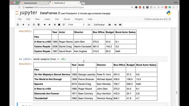 11 DataFrames III Create Random Sample with the sample Method смотреть онлайн