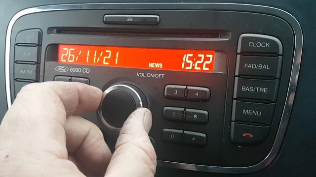 Ford Transit Connect CD6000 CD Radio Time Set Date Setting смотреть онлайн