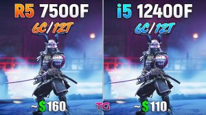 Ryzen 5 7500F vs Core i5 12400F - Тест в 10 Играх