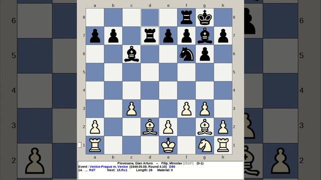 Piovesana, Gian Arturo vs Filip, Miroslav | Venice Prague Chess Match 1949 смотреть онлайн