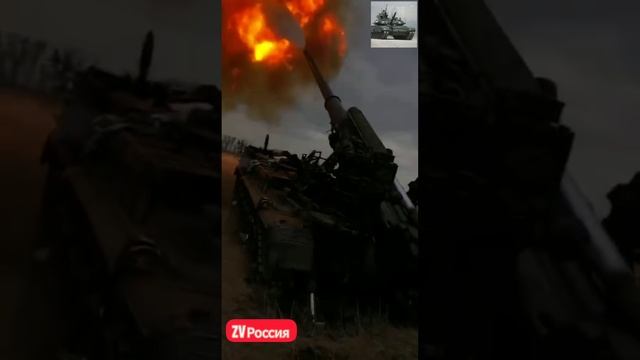 203-миллиметровая гаубица «Малка» работает по укреплениям на линии фронта на Донбассе