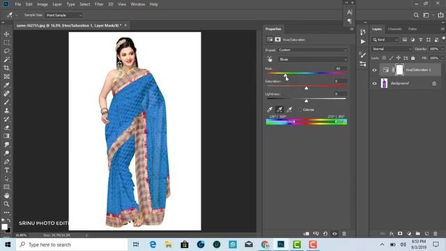 How to Change Saree Colour in adobe photoshop for begners | srinu photo editing смотреть онлайн