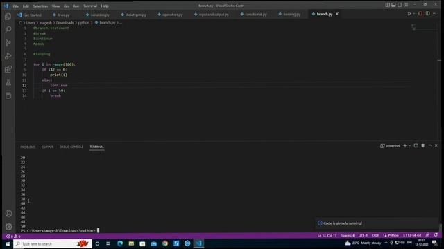 Break | Continue | Pass in Python - Complete Python Development Series Lesson - 12 смотреть онлайн