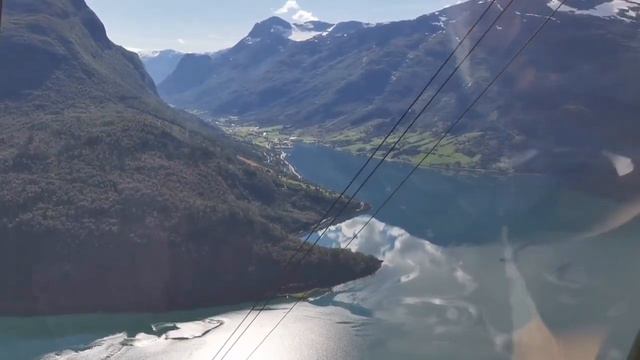 🇧🇻 Loen Skylift, Norway. Beautiful scenic fjord view video. смотреть онлайн