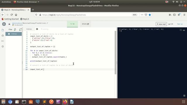 Python data structures - How to convert a list of dict to a list of tuples and opposite смотреть онлайн