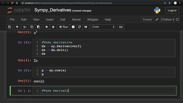 Python Sympy Derivative смотреть онлайн
