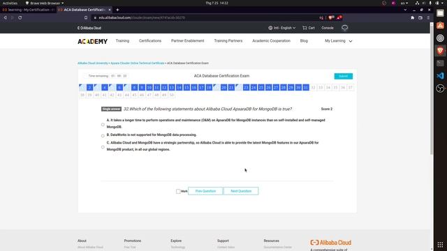 Alibaba Cloud - ACA Database Certification Exam Question смотреть онлайн