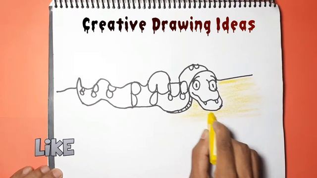How To Draw A Python Step By Step By Using Word | Python Drawing And Coloring For Kids смотреть онлайн