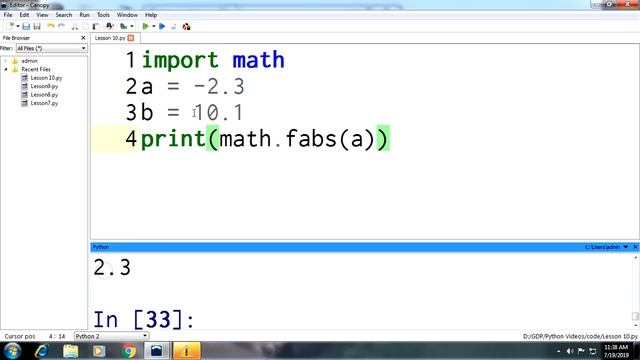 Mathematical functions in Python by example Part - 1 | Lesson - 10 | Python in Hindi смотреть онлайн
