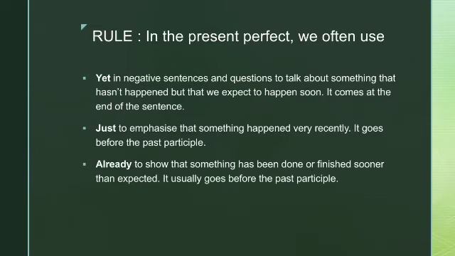 PRESENT PERFECT WITH JUST, ALREADY AND YET | ENGLISH - GRAMMAR смотреть онлайн