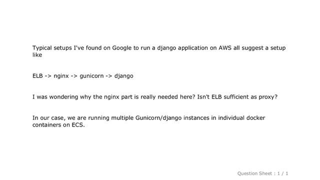 Django : What are the disadvantages of using AWS ELB directly with Gunicorn (no nginx)? смотреть онлайн