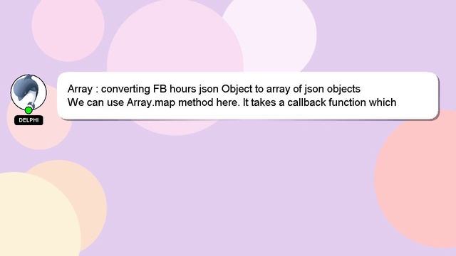 Array : converting FB hours json Object to array of json objects смотреть онлайн