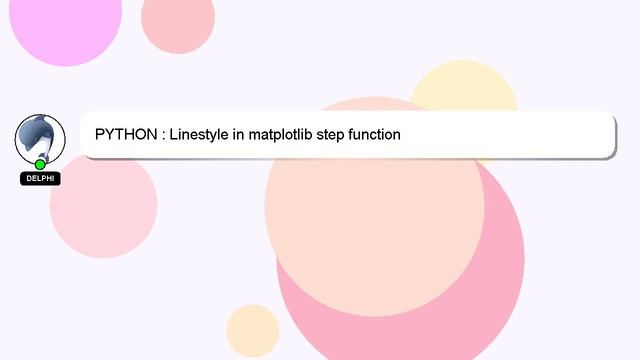PYTHON : Linestyle in matplotlib step function смотреть онлайн