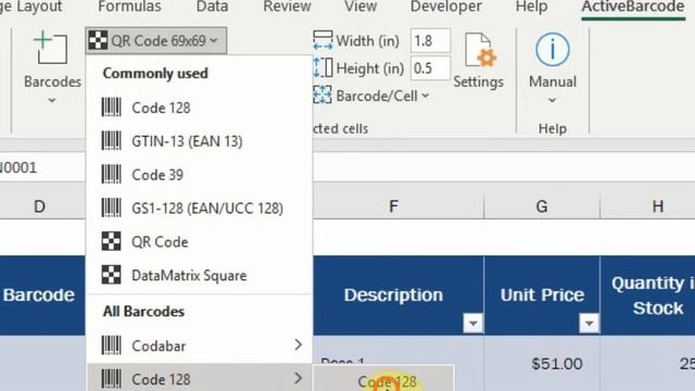 Excel: Create multiple barcodes from cells смотреть онлайн