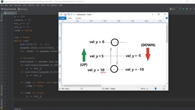 Pygame Tutorial - Part 4 - Jumping Motion смотреть онлайн