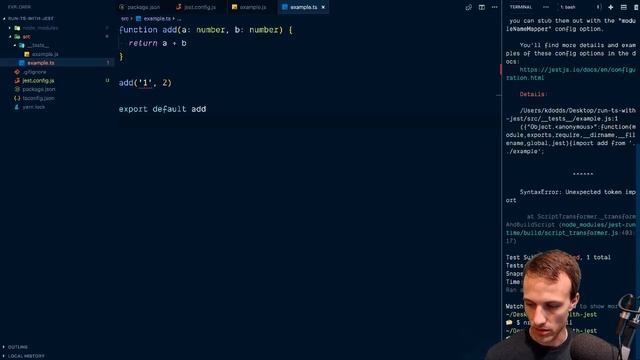 Run TypeScript typechecking with Jest смотреть онлайн