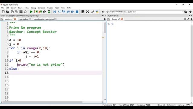 prime number program in python, program to check entered no is prime or not смотреть онлайн