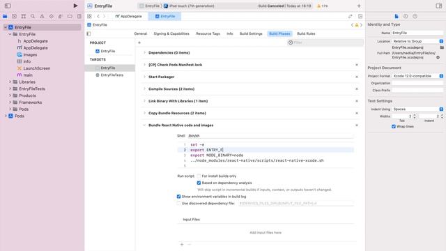Change entry file path in the React Native project смотреть онлайн