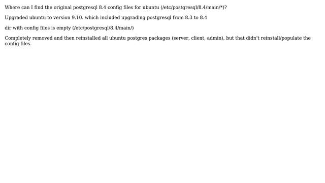postgresql 8.4 original config files (ubuntu) смотреть онлайн