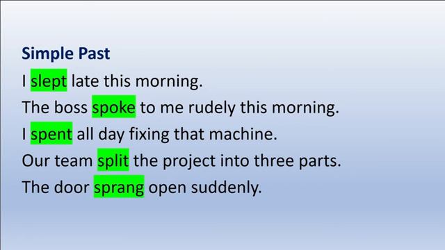 Verb Forms ‘Sleep’ to ‘Spring’ смотреть онлайн