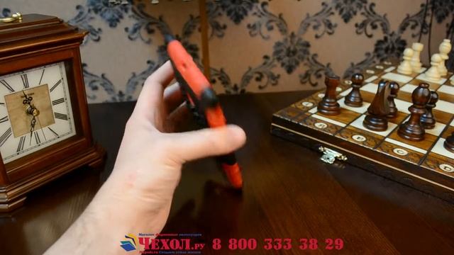 Противоударный усиленный ударопрочный фирменный чехол-бампер-пенал для Nokia Lumia 1520 красный смотреть онлайн