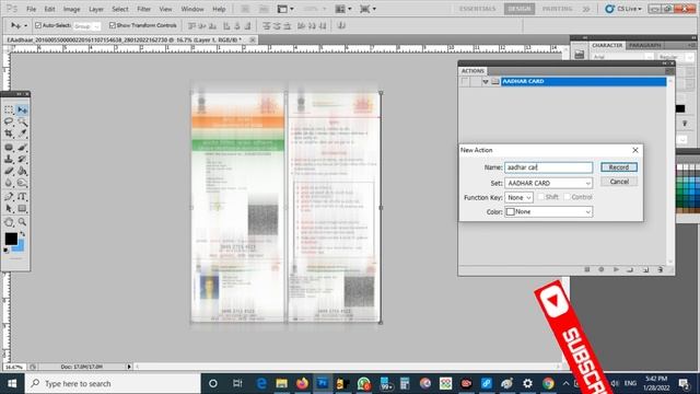 one click aadhar card print in photoshop action download смотреть онлайн