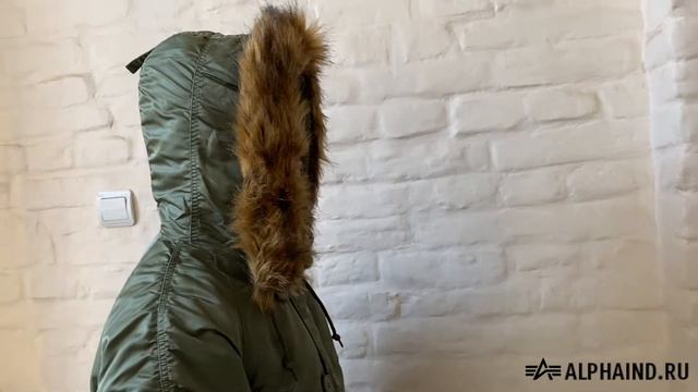 Куртка аляска Alpha Industries N-3B Slim Fit зеленая | Обзор от Alphaind.ru смотреть онлайн