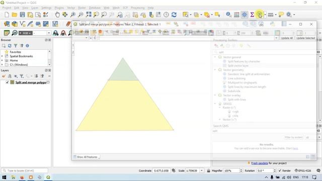 How to Split and Merge Polygon in QGIS смотреть онлайн