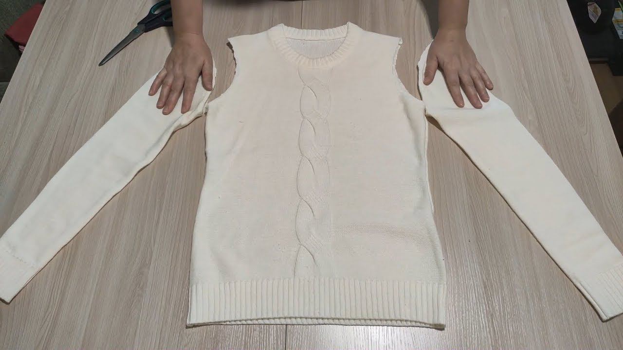 СУПЕР СТИЛЬНАЯ ВЕЩЬ ИЗ СТАРОГО СВИТЕРА! ТОЛЬКО ВЗГЛЯНИТЕ НА ЭТУ ПЕРЕДЕЛКУ / DIY FROM AN OLD SWEATER смотреть онлайн