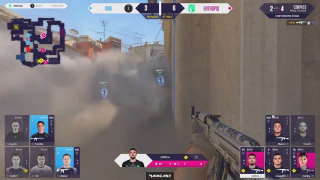 9INE проти Entropiq | Мапа 1 Mirage | YaLLa Compass Spring 2024 Contenders смотреть онлайн