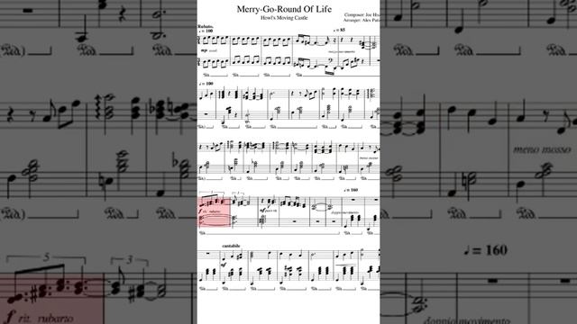 Merry Go Round of Life piano solo Howls Moving Castle #pianosheetmusic #howlsmovingcastle смотреть онлайн